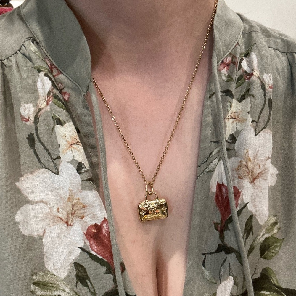 Authentic Louis Vuitton Upcycled zipper pull Necklace